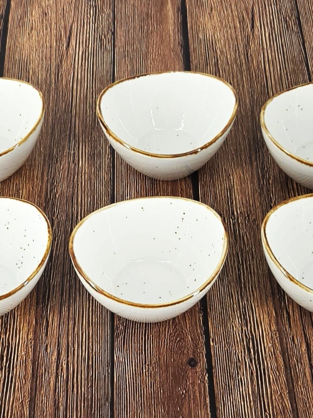 ONEMORE 6 New Ceramic 8oz. Stackable Bowls Ice Cream Dip Snacks Side Dishes 4" W
